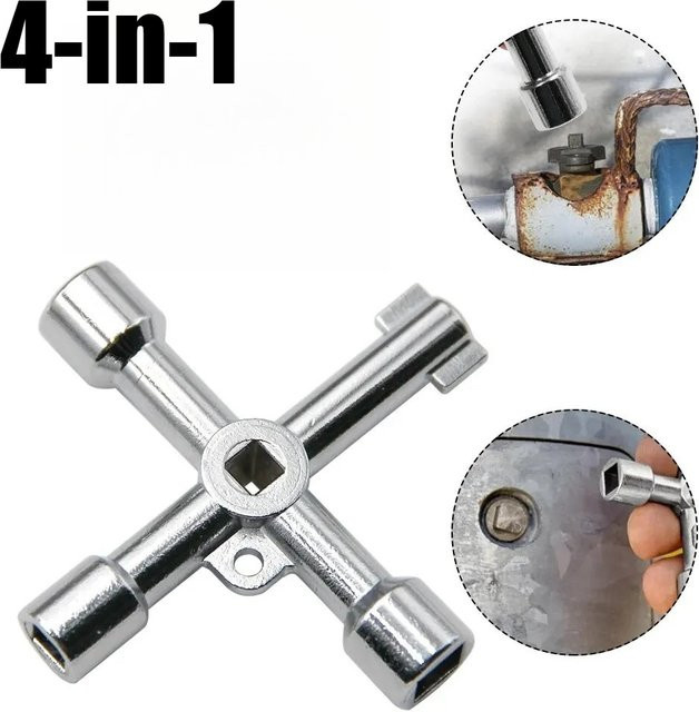 Multifunktionaler 4-in-1 Handschraubendreher in Silber für Heimwerker - Bild 1