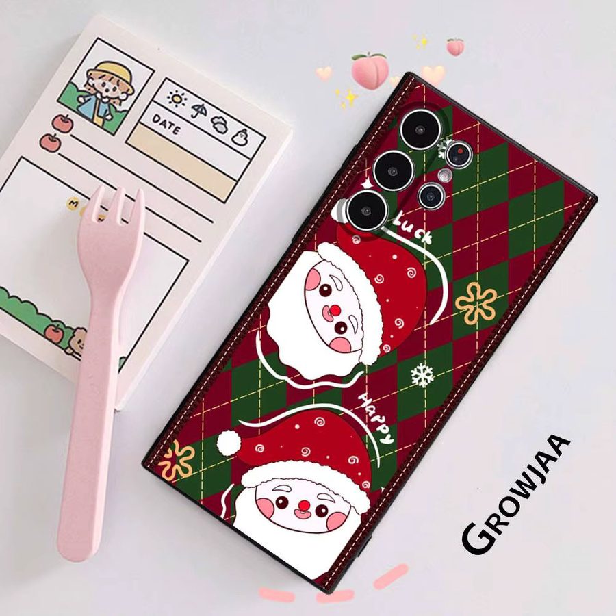 Frohe Weihnachten Neujahr Handytasche Frosted Soft Cover für Samsung Galaxy S25 S24 S23 S22 S21 S20 Ultra Plus in Multicolour - Bild 2