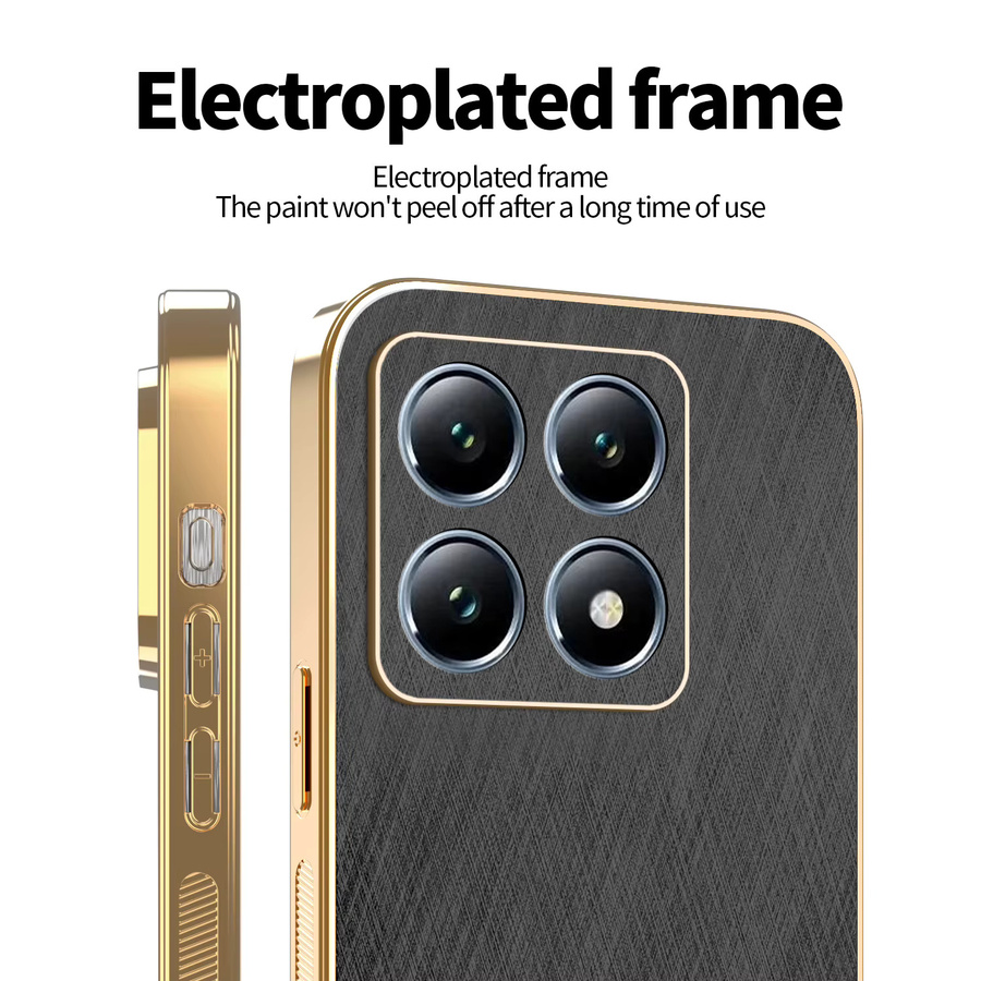 Stoßfeste Luxus-Schutzhülle für Xiaomi POCO X7 Pro Redmi Note 14 15 15C aus PU-Leder in Gold und Grün - Bild 2
