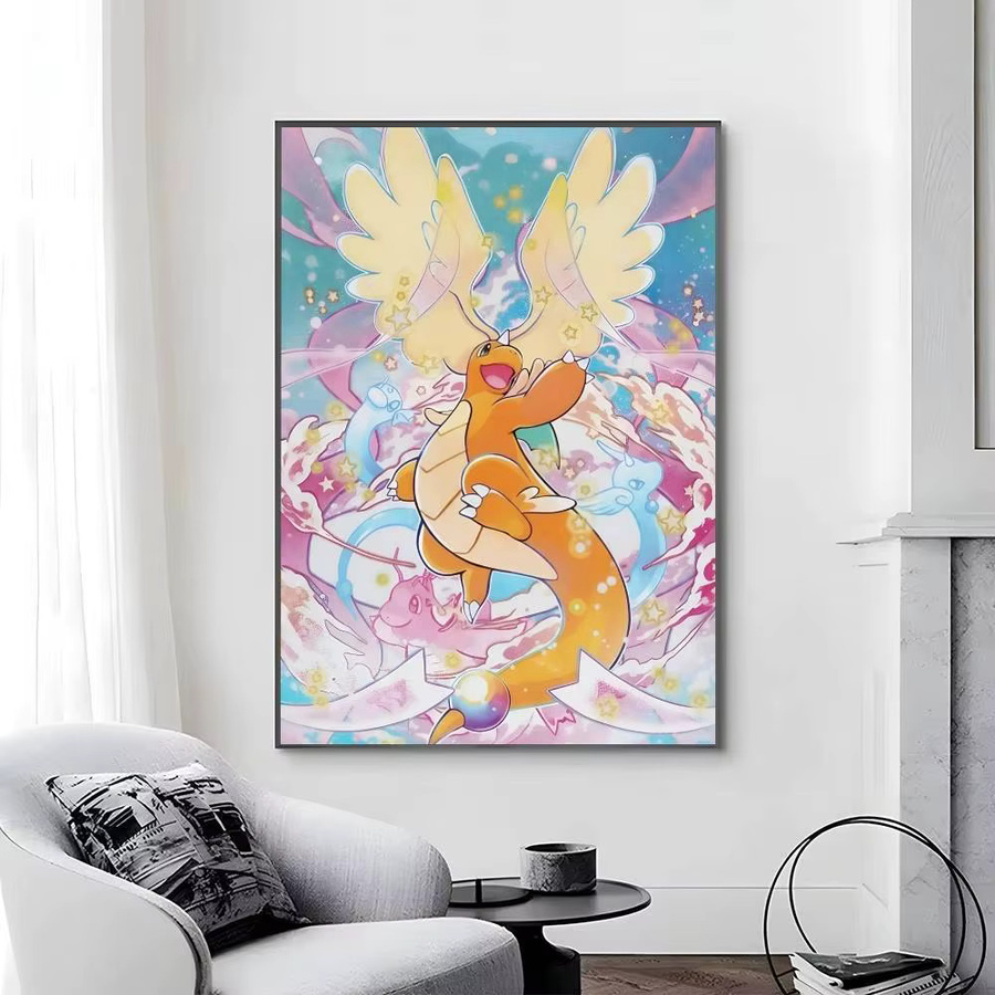 Selbstklebender Anime-Papierposter mit Dragonite-Motiv in Mehrfarbig für deine Wandgestaltung - Bild 6