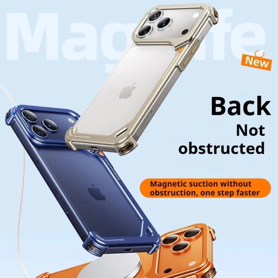 Eary Ultra Minimalist Frame Case für iPhone 17 Pro Max mit Aluminiumschale, Linsenhalter und MagSafe Wireless Charging Kompatibilität - Bild 2