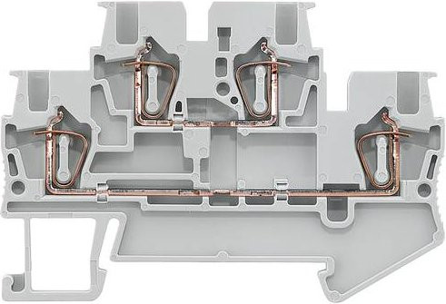 Siemens Doppelstockklemme 8WH20250AE00 mit 4.2mm Federzuganschluss in Grau, 50 Stück - Bild 1