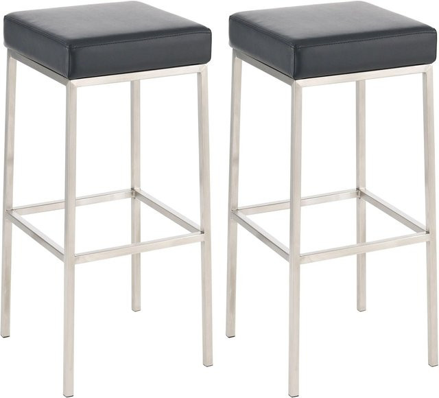 2er Set Barhocker DELUKE BIDAN aus Kunstleder in Schwarz, B/T/H: 37 x 37 x 85 cm - Bild 1