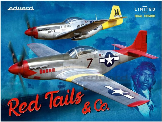 Eduard U.S. Army Air Forces P-51D Red Tails, Plastikmodellbausatz, 1:48, Doppelpack - Bild 1