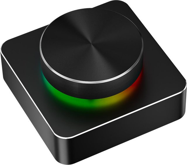 KONNWEI Drei-Modus Multimedia-Controller mit RGB Lautstärkeregler für PC, USB, Bluetooth und Wi-Fi, Schwarz - Bild 1