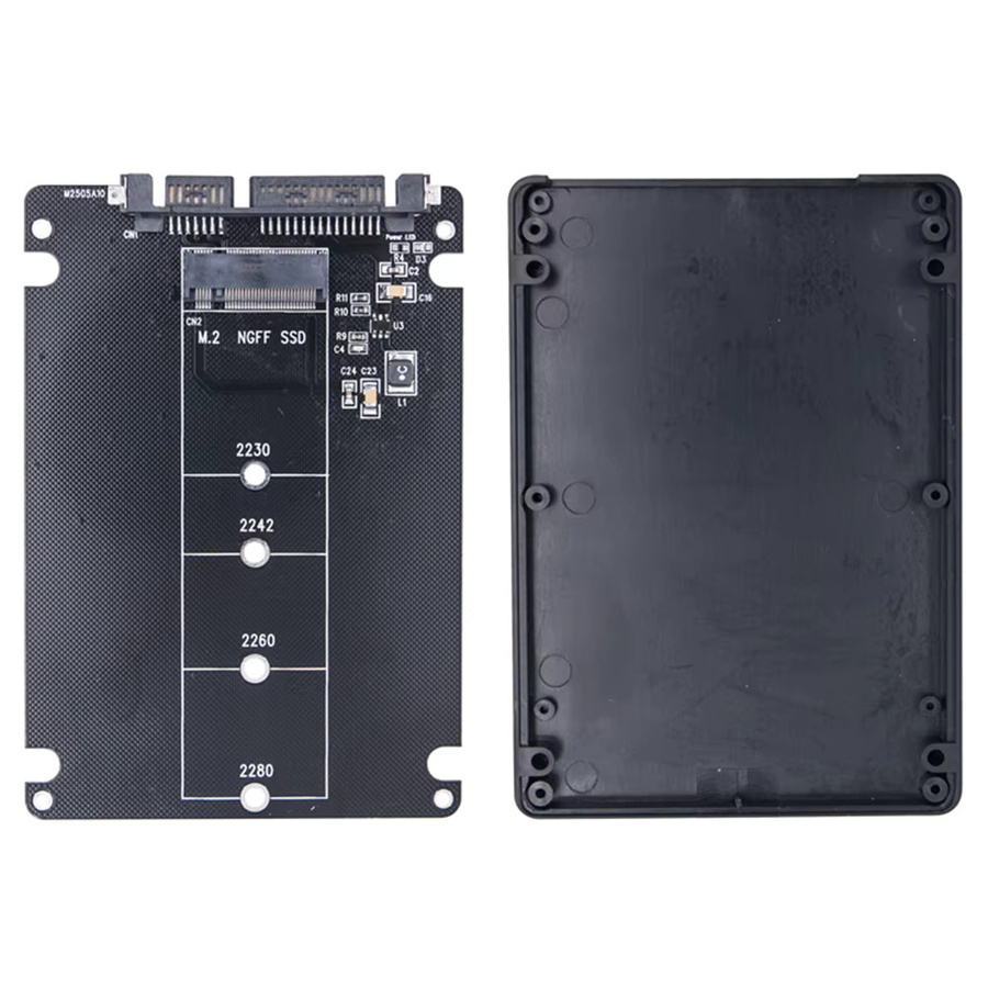 ALLOYSEED M.2 NGFF SSD zu SATA 3.0 6Gbps Adapterkarte und externe Festplattenbox in Schwarz - Bild 4