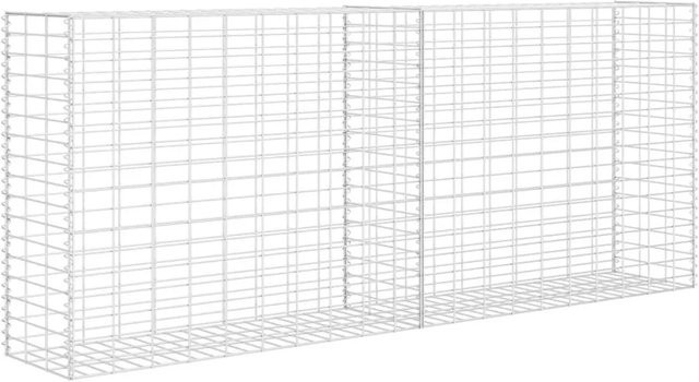 vidaXL Gabione aus verzinktem Stahl in Silber, B/T/H: 85 x 30 x 200 cm - Bild 1