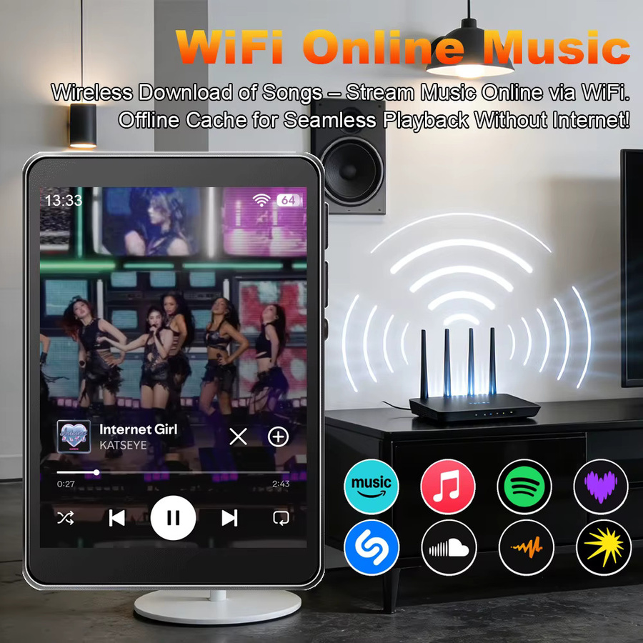 Famue MP3-Player mit Android 10, 2,8-Zoll-Bildschirm, 2 GB RAM, WLAN und SQ HIFI für verlustfreies Audio in Schwarz - Bild 2