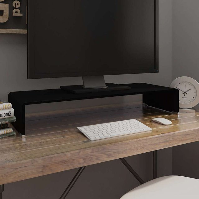 Vidaxl Monitor- und Fernseherständer aus Glas in Transparent, B/T/H: 80 x 30 x 13 cm - Bild 1