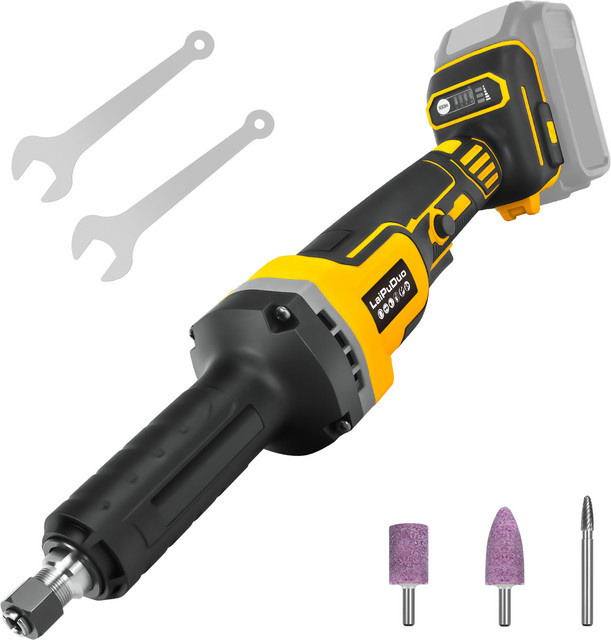 DeWalt Akku-Rotationswerkzeug mit bürstenlosem Motor, 4-Gang-Schleifer mit 25000 U/min und 1/4 Zoll Präzisionsbohrfutter zum Schleifen, Polieren und Entgraten von Metall, passend für DeWalt 20V Akku - Bild 1