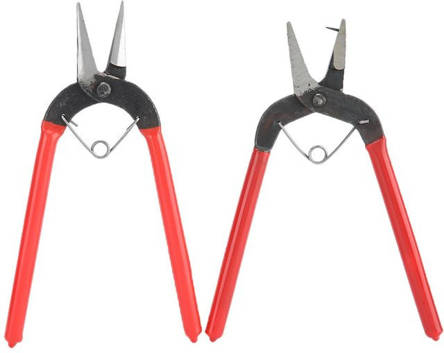Neoglint DIY Werkzeug-Set aus Metall mit Lochzange, Gürtellochzange, Hängeklemme und Ringzange in Grau und Rot - Bild 1