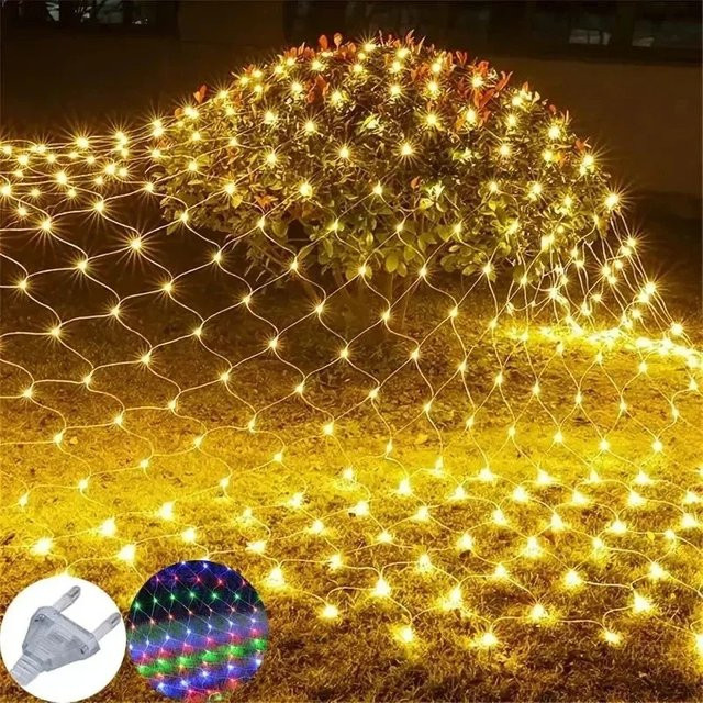 Dekorative LED Netz Lichterkette in Warmweiß für Weihnachten und Hochzeiten, B/H: 1,5 x 1,5 m - Bild 1