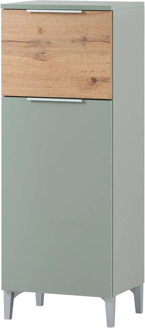 Midischrank Smilla von Möbelpartner in Pistazie und Eiche im Landhaus-Stil, B/H/T: 40,3 x 109,6 x 31,9 cm - Bild 1