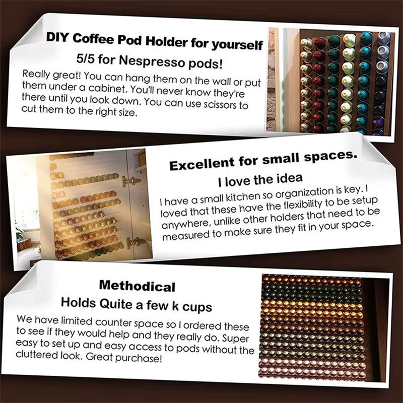 6er Set Kaffeekapselhalter für Nespresso Vertuoline in Weiß aus Kunststoff - Bild 1