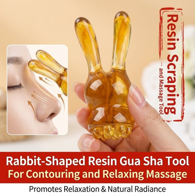 DKSHETOY Gua Sha Gesichtsmassagegerät in Hasenform, Unisex - Bild 1