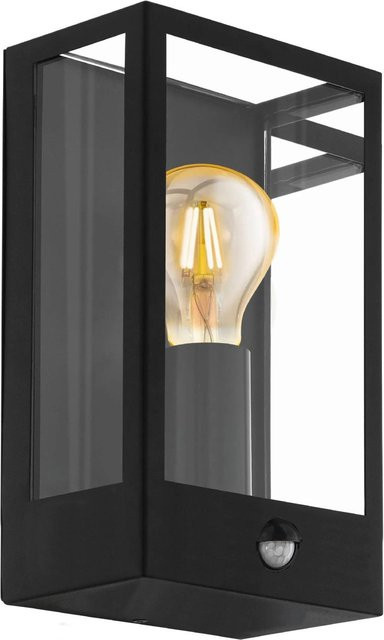 Eglo Wandleuchte Alamonte 1-flammig Schwarz-Kupfer für Außenbereich mit Bewegungsmelder und Dämmerungssensor, B/H: 29,5 x 17 cm - Bild 1