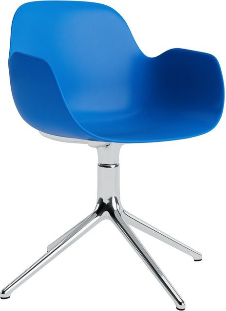 Normann Copenhagen Form Drehsessel mit Armlehnen in Blau mit Metallgestell - Bild 1