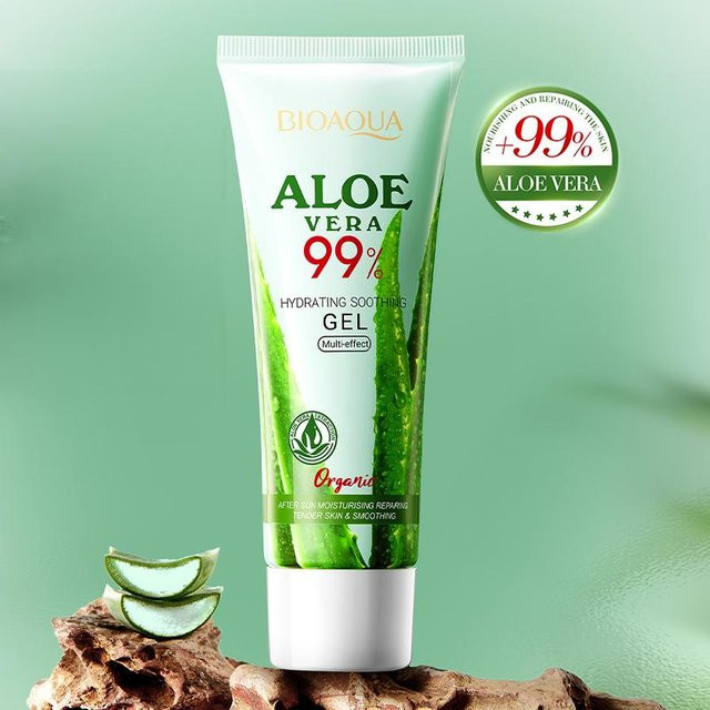 BIOAOUA Aloe Vera Gel, Gesicht & Körper, für empfindliche Haut, mit Hyaluronsäure, Panthenol, Niacinamid - Bild 1