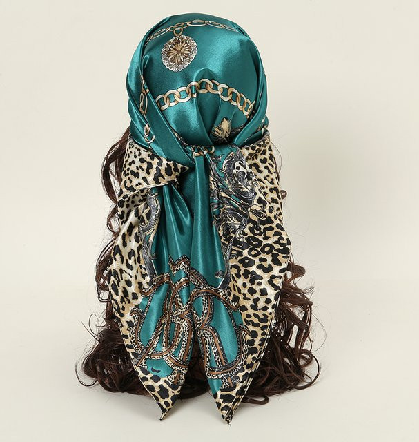 LAVEN Schal Satin Seide, Leopard Print, Damen, 90*90 cm - Bild 1