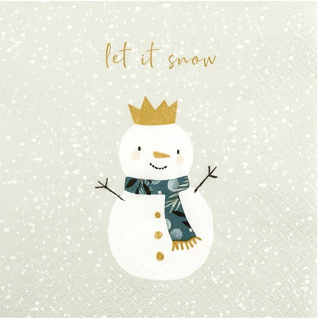 HOME FASHION Papier-Serviette Snowman King in Grün für Weihnachten und Winter - Bild 1