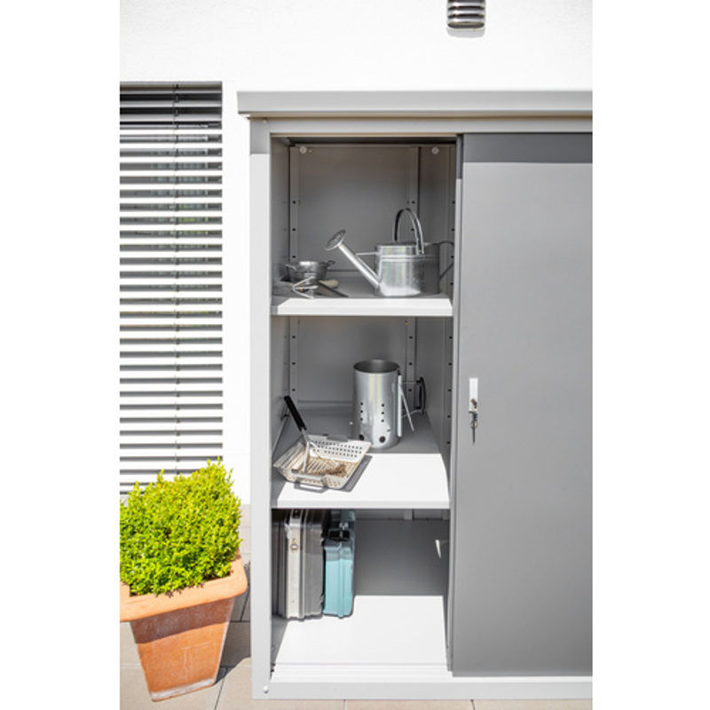 Trimetals Gartenschrank Guardian D63 aus Metall in Anthrazit, B/H/T: 172 x 186,5 x 98 cm - Bild 2