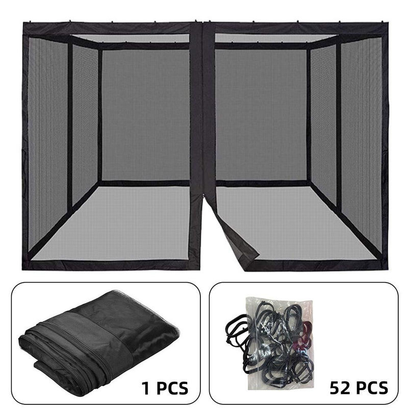 Aimo Moskitonetz für Terrassenüberdachungen und Verandas aus Polyester, Farbe: Braun/Beige, B x H: 300 x 360 cm - Bild 6