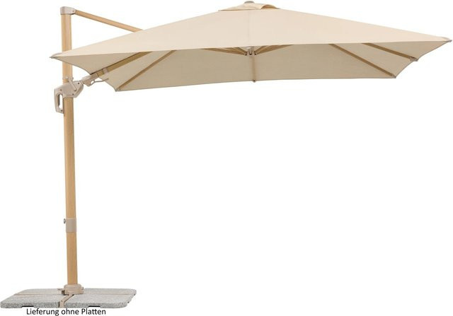Schneider Ampelschirm Rhodos Twist Loft mit Kurbelmechanik aus Aluminium und Polyester, B/T: 300 x 300 cm - Bild 1