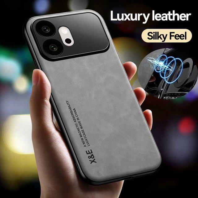 Luxus Schafsleder Magnetische Handyhülle für Honor 600 500 400 Pro Lite Lux in Grau - Bild 1