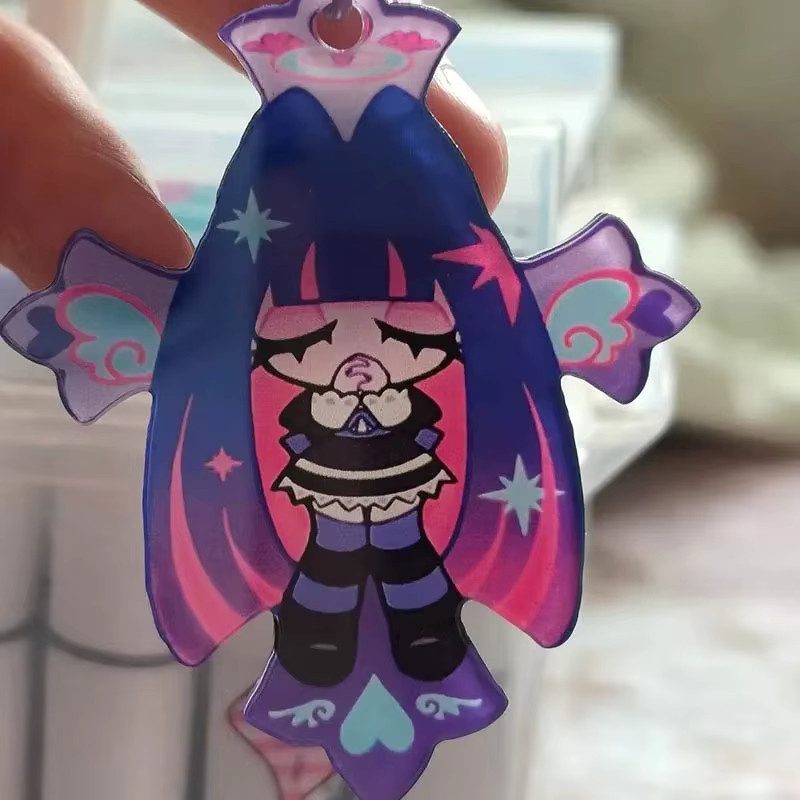 BOOCRE Schlüsselanhänger Anime Panty & Stocking with Garterbelt, Acryl-Anhänger - Bild 3