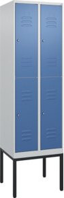 C+P Doppelstock-Spind Classic PLUS Gestell mit 2 Abteilen, Farbe Fernblau, H x B x T: 212 x 60 x 50 cm - Bild 1