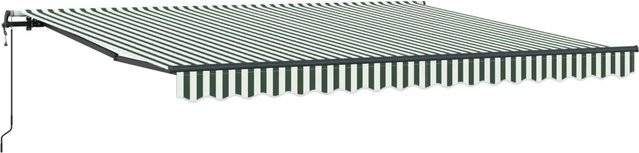 vidaXL Einziehbare Markise Grün-Weiß gestreift mit Fernbedienung B/T: 400 x 350 cm - Bild 1
