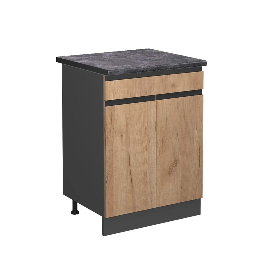 Vicco R-Line Schubladenschrank für die Küche in Goldkraft Eiche und Anthrazit, Breite: 60 cm - Bild 2