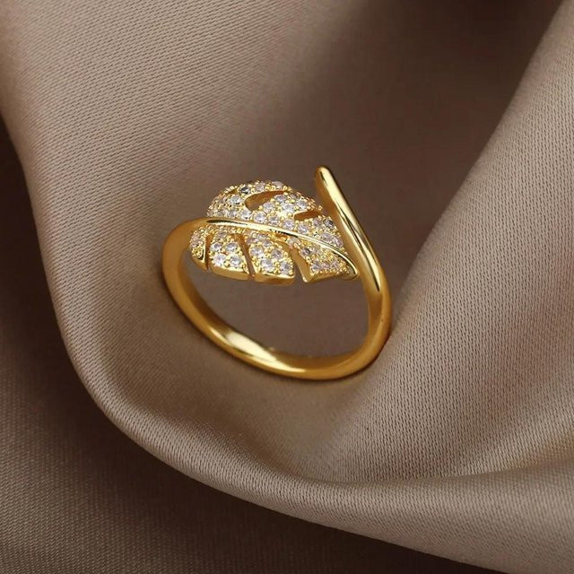 YIRAN Ring Doppelherz, Gold, Kristall, Damen - Bild 1