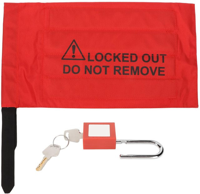 Meterk Sicherheitsvorhängeschloss Lockout Tagout mit 38mm Schäkel und PVC-Tasche, Rot - Bild 1