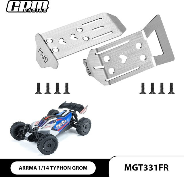 GPM Edelstahl-Front-Chassis-Skid, Metall, 1:14, Zubehör - Bild 1