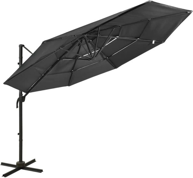 vidaXL Sonnenschirm mit Aluminium-Mast aus Polyester in Anthrazit, B/T: 300 x 300 cm - Bild 1