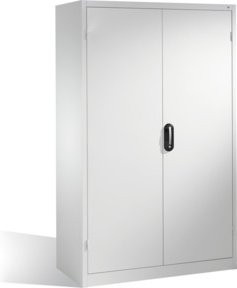 C+P Schwerlastschrank mit Drehtüren, 3 Böden und 3 Schubladen, Farbe Lichtgrau, H x B x T: 195 x 120 x 60 cm - Bild 1