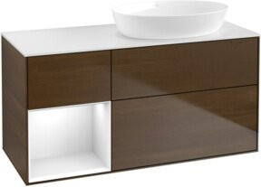 V&B Waschtischunterschrank Finion mit Wandbeleuchtung in Weiß lackiert, Breite: 120 cm, Tiefe: 50,1 cm, Höhe: 50,1 cm - Bild 1