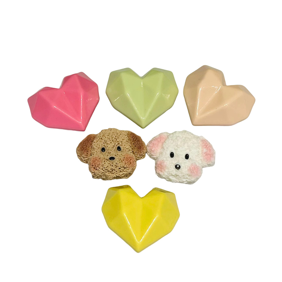 Happye&TiTi Schuh Charms, 6 Stück, Cartoon 3D Hund Herz, Harz, Kinder - Bild 5