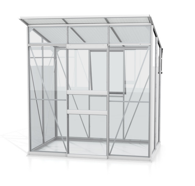 Vitavia Gewächshaus Fokus 3250 mit Stahlfundamentrahmen und Schiebetür, Aluminium eloxiert, 2,5 m² - Bild 1