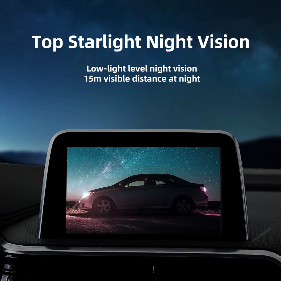 ODEGREE Auto-Rückfahrkamera mit Full HD Nachtsicht, 170 Grad Fisheye Golden Lens und CVBS-Schalter in Schwarz und Gold - Bild 3
