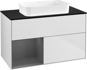 V&B Waschtischunterschrank Finion in Anthrazit und Weiß, lackiert, B: 100 cm, T: 60,3 cm - Bild 1
