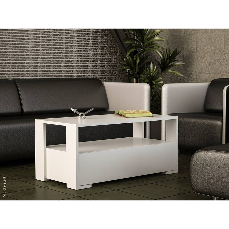 Couchtisch Balina modern weiß B/H/T: 90 x 45 x 40 cm - Bild 2