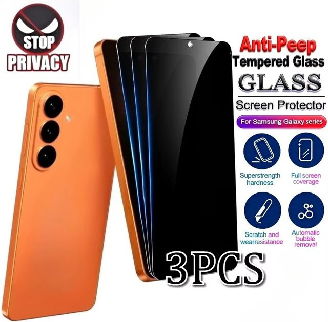 Anti-Spionage Panzerglas Sichtschutz-Displayschutzfolie für Samsung Galaxy A55 A54 A53 A52 A35 A34 A15 A14 A07 A27 A36 A37 A56 A57 in Transparent - Bild 1