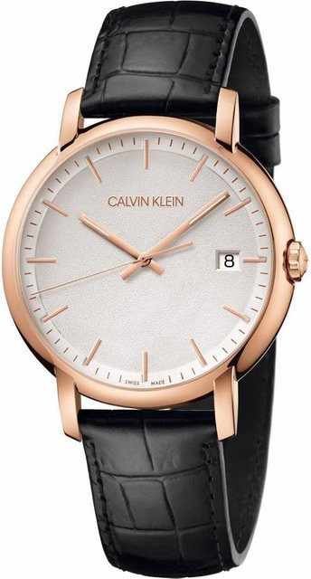 Calvin Klein Herrenuhr, Quarz, Edelstahl, 42 mm, Leder, Weiß, Roségold - Bild 1