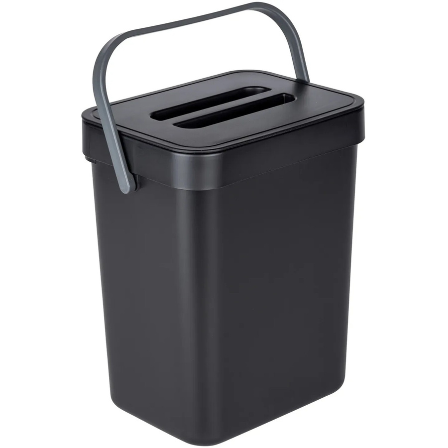 WENKO Abfallsammler Tago Black Outdoor Kitchen, schwarz/grau/transparent, Wandmontage, B/T/H: 24,0 x 15,5 x 19,0 cm - Bild 4
