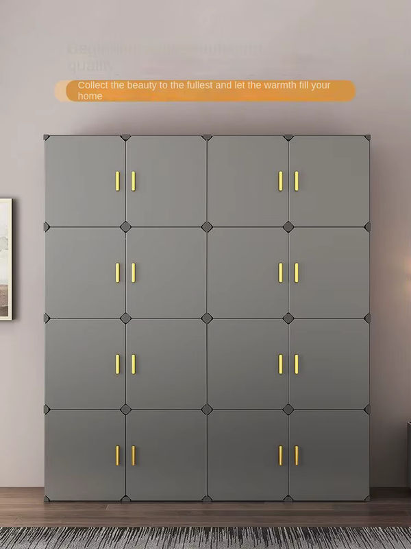 UNIONVILL Kleiderschrank aus Kunststoff, zusammenklappbarer Staubschutz-Schrank mit Kleiderstange und Türen - Bild 3