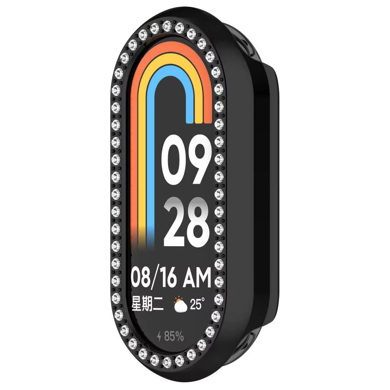 Bling Schutzhülle für Xiaomi Mi Band 10 9 8 NFC mit Diamant-Design aus transparentem PC Hardcase - Bild 3