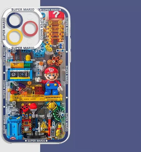 MINISO Super Mario Bros Silikon Schutzhülle für iPhone, transparent, mehrfarbig - Bild 1