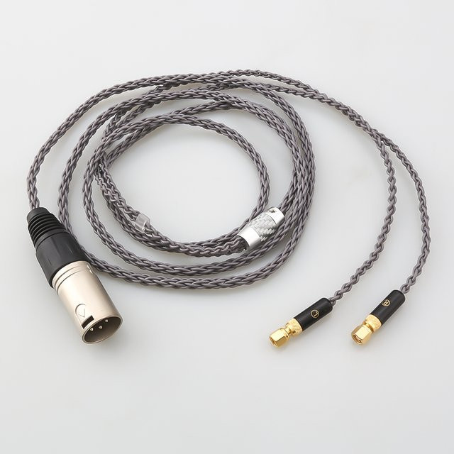 HiFiMan 8-adriges versilbertes Ersatzkopfhörerkabel mit 4-poligem XLR-4 auf 2,5-mm-Stecker in Grau für HE400 HE5 HE6 HE300 HE4 HE500 HE6 - Bild 1